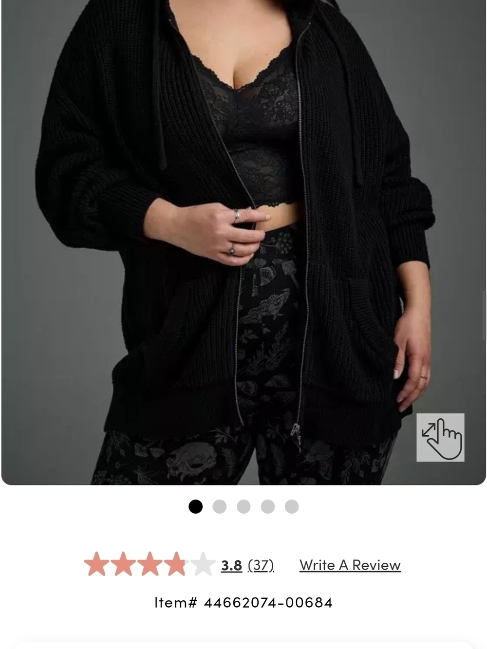 Torrid Nightfall Relaxed Zip-Up Hoodie Sweater sz 2 - Picture 6 of 6